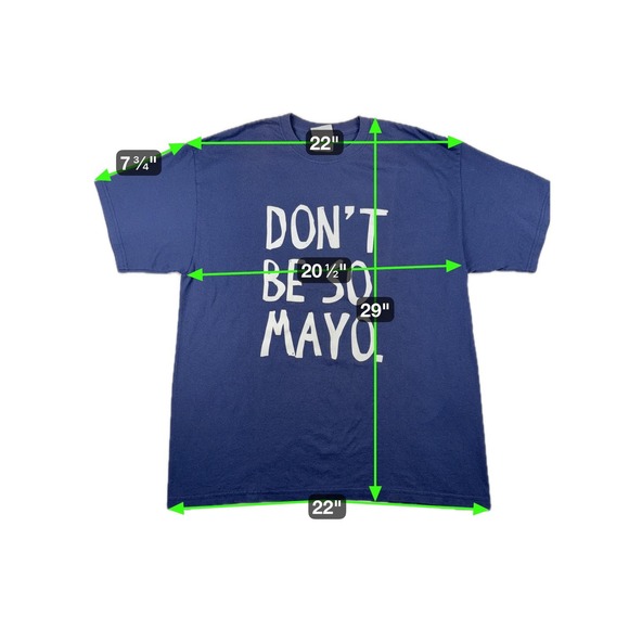 Y2k 'Don't Be So Mayo' Miracle Whip T-Shirt Large Unisex Navy Blue Novelty Funny - Picture 8 of 8